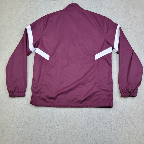 ASICS Surge Warm-Up Jacket‎ Mens Small Maroon Full Zip Mock Neck Track - Picture 7 of 11